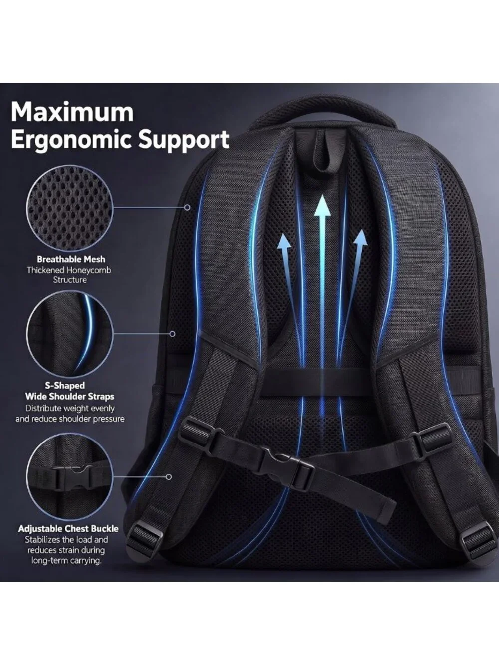 Slim Travel Laptop Backpack | Sturdy Work Bag for Office & Daily Commute